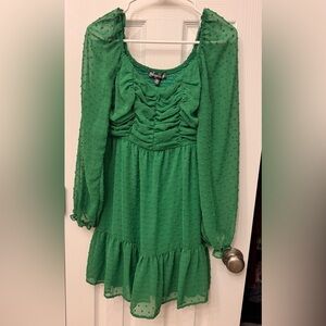 Stylish Green Mini Dress by My Michelle
